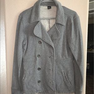 Grey sweater pea coat